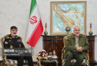 دیدار فرمانده و اعضای ستاد فرماندهی انتظامی کشور با رئیس مجلس